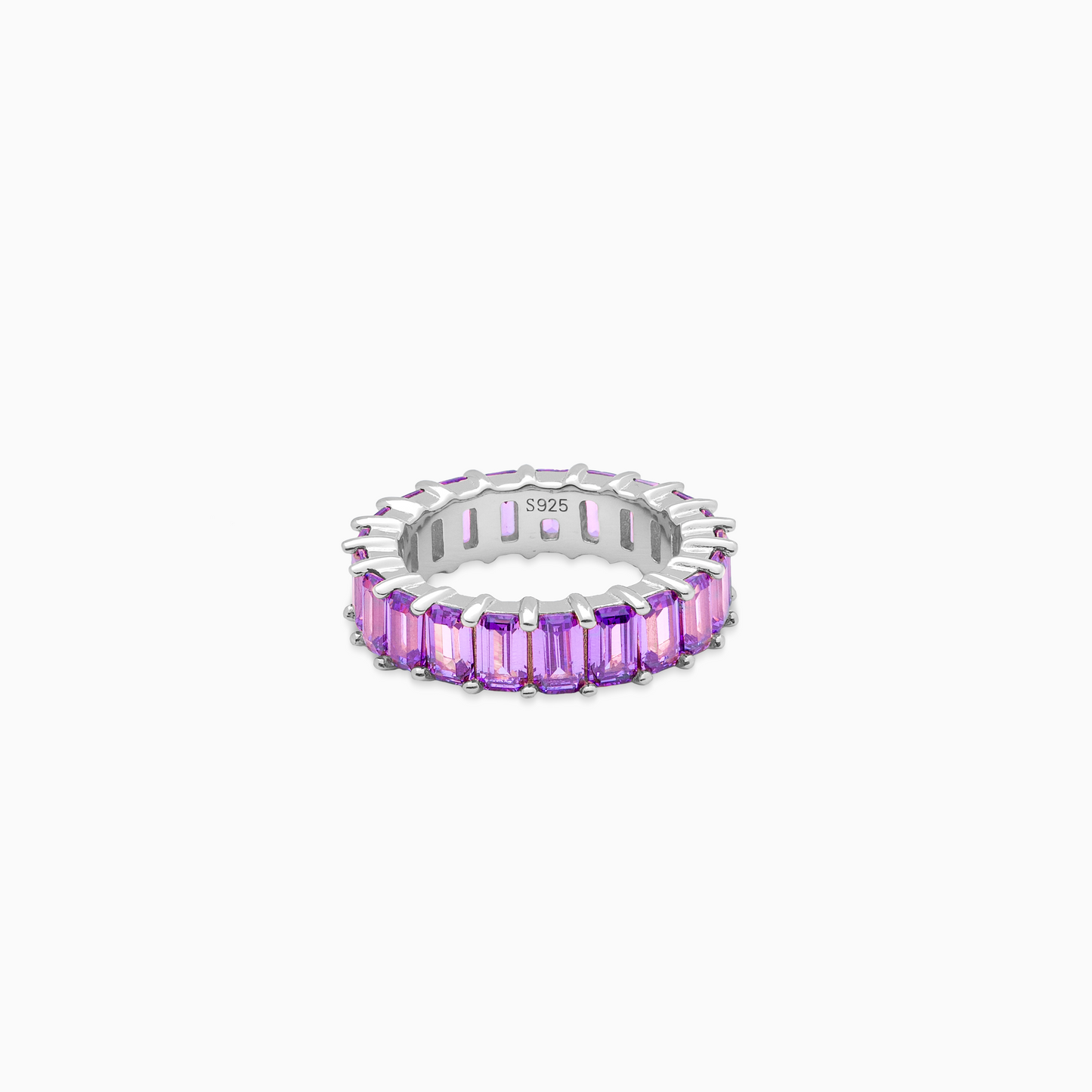 Baguette eternity ring silver - Purple