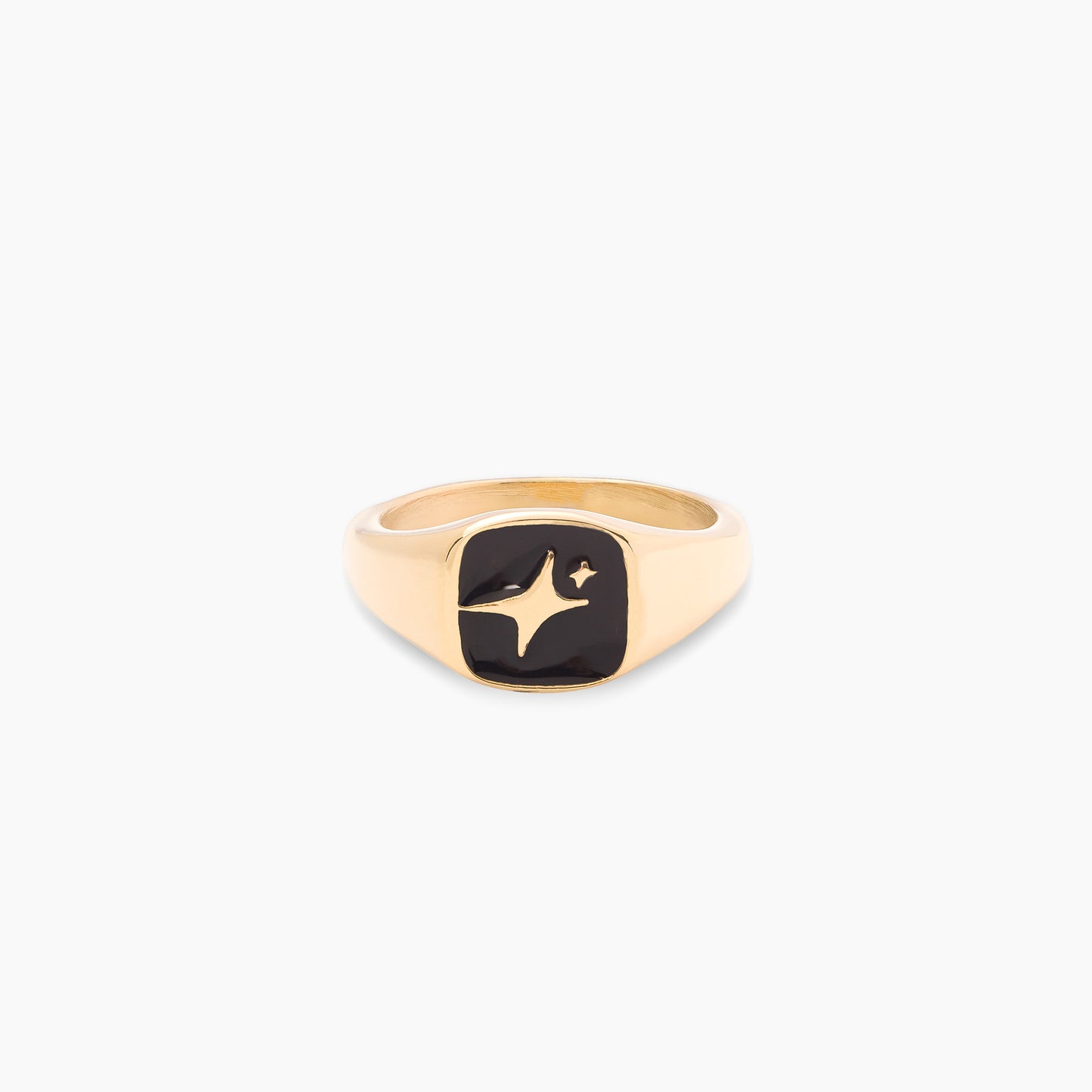 Signature Square signet ring dorée