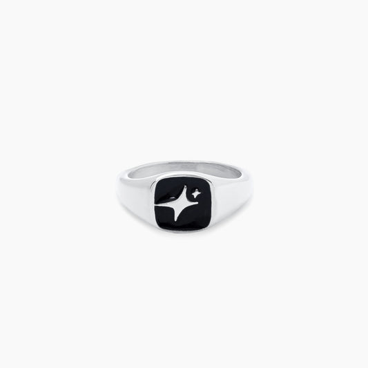 Signature Square signet ring silver