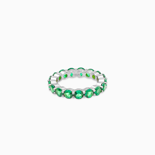 Eternity ring argentée - Vert