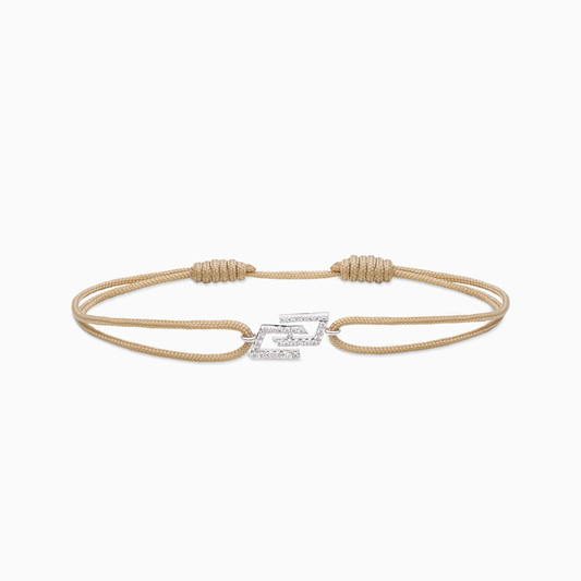 Bracelet cordon Monogramme - Beige