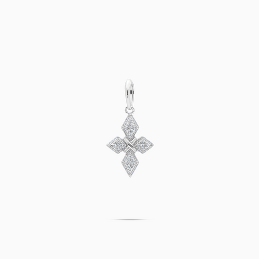 Pendentif Iced Crossed Star - Argenté