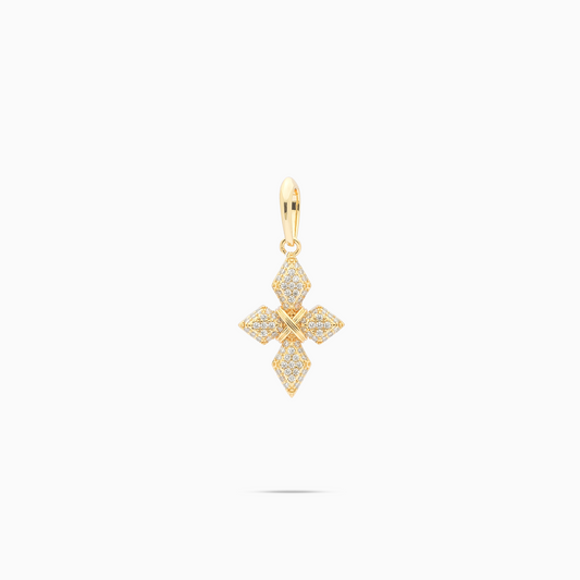 Pendentif Iced Crossed Star - Doré