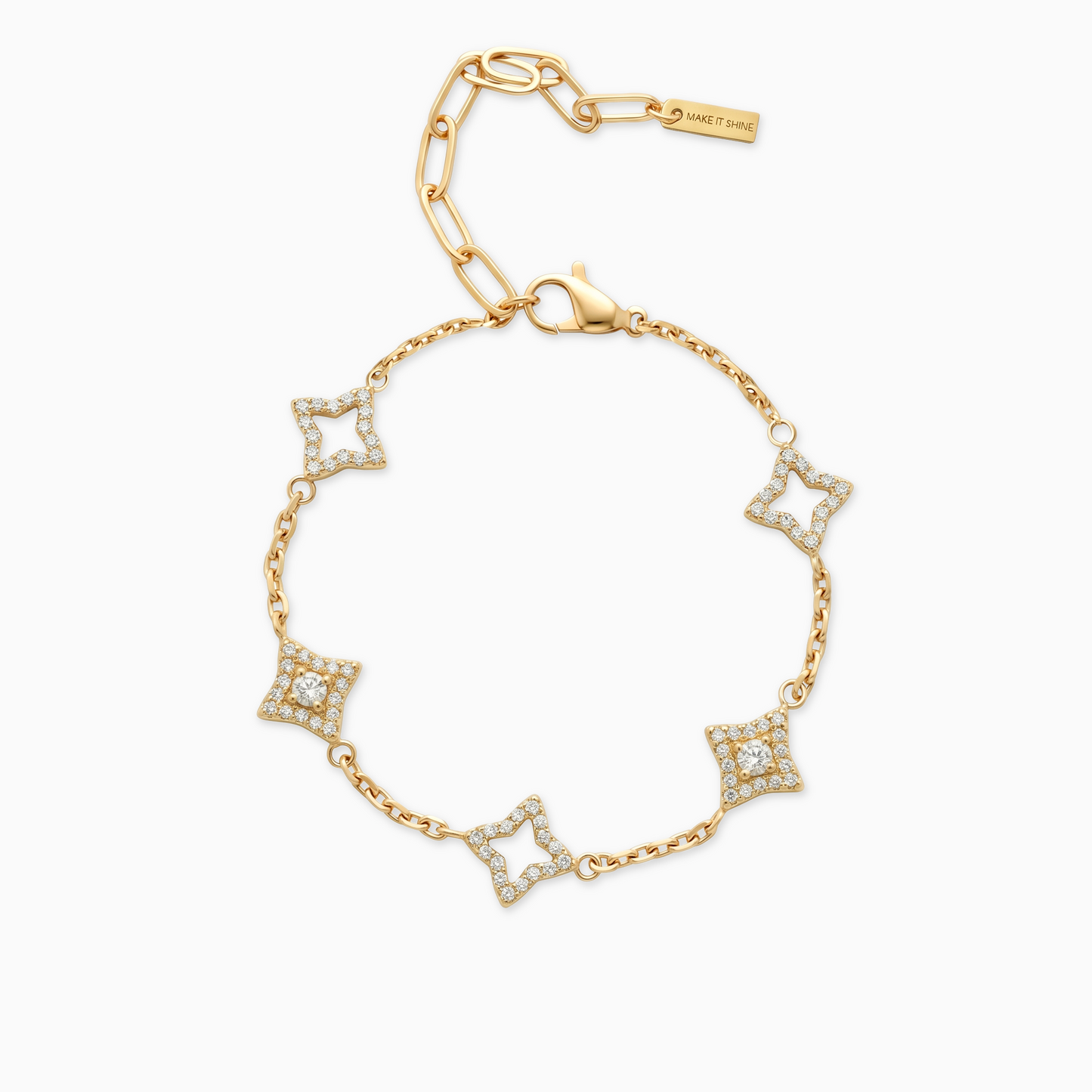 Bracelet Mixed Star & Flower Doré