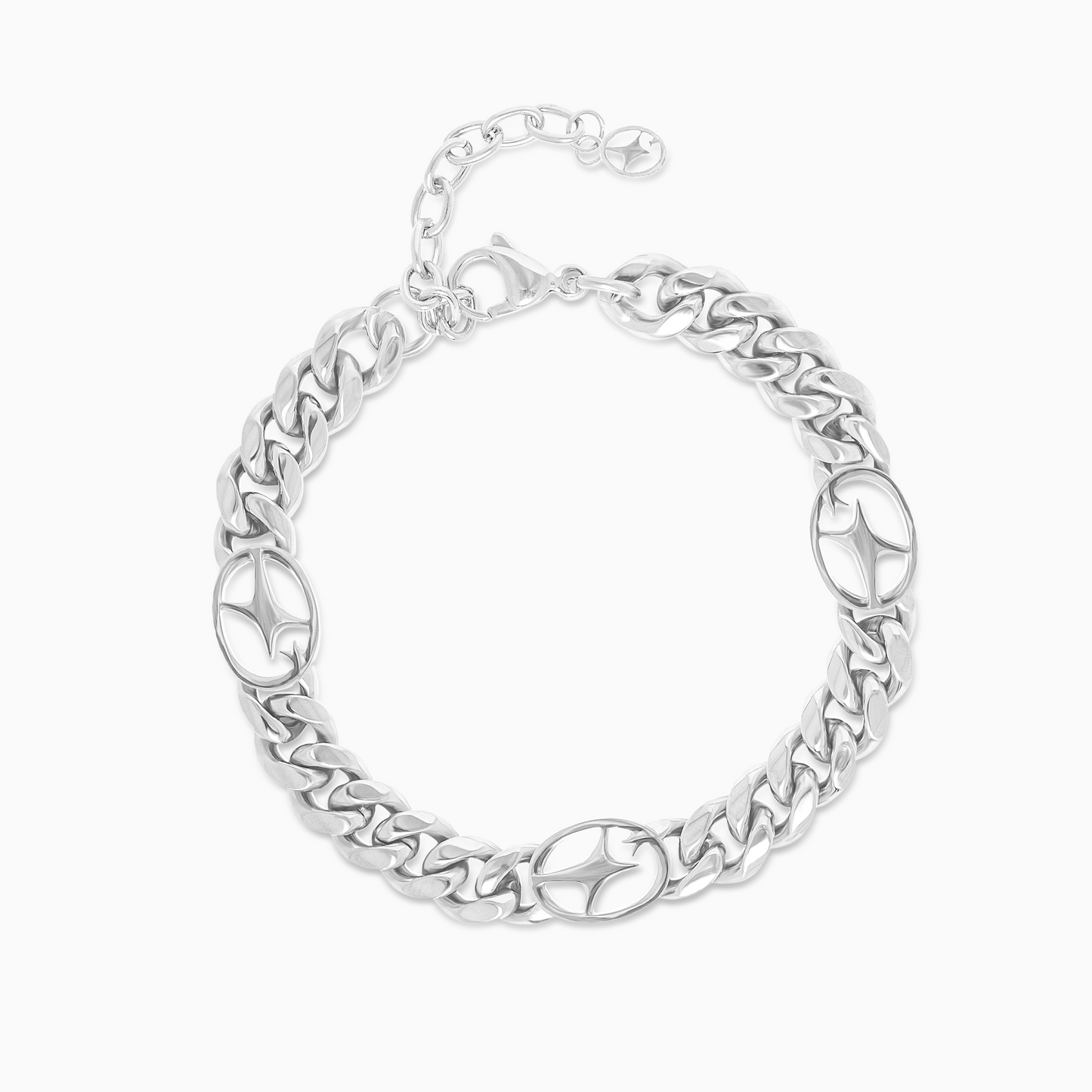 Cuban link bracelet 8 mm Signature Silver