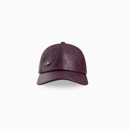 Leather Monogram Cap - Bordeaux