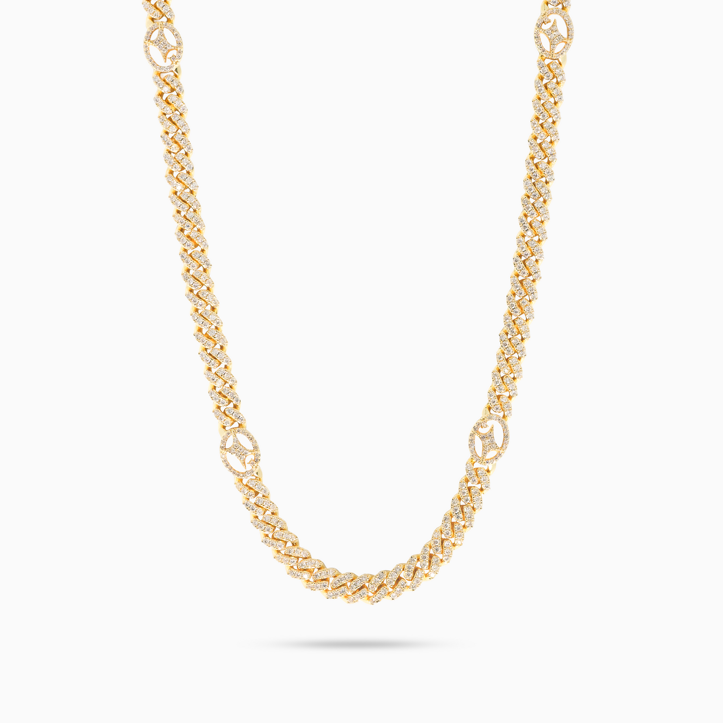 Chaîne Iced Cuban link Signature 5 mm Dorée