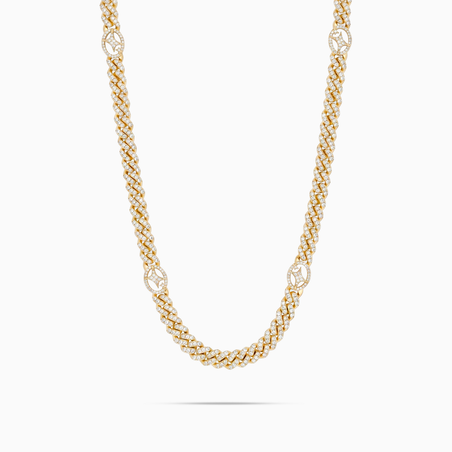 Chaîne Iced Cuban link Signature 5 mm Dorée