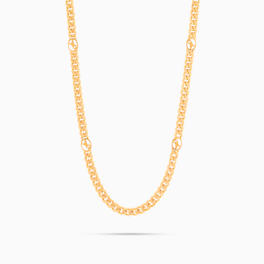 Chaîne Cuban link 4 mm Signature Dorée