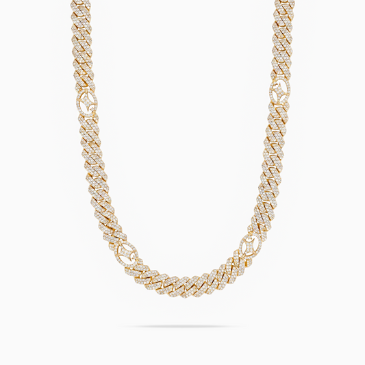 Signature Prong Link Chain 10mm Gold