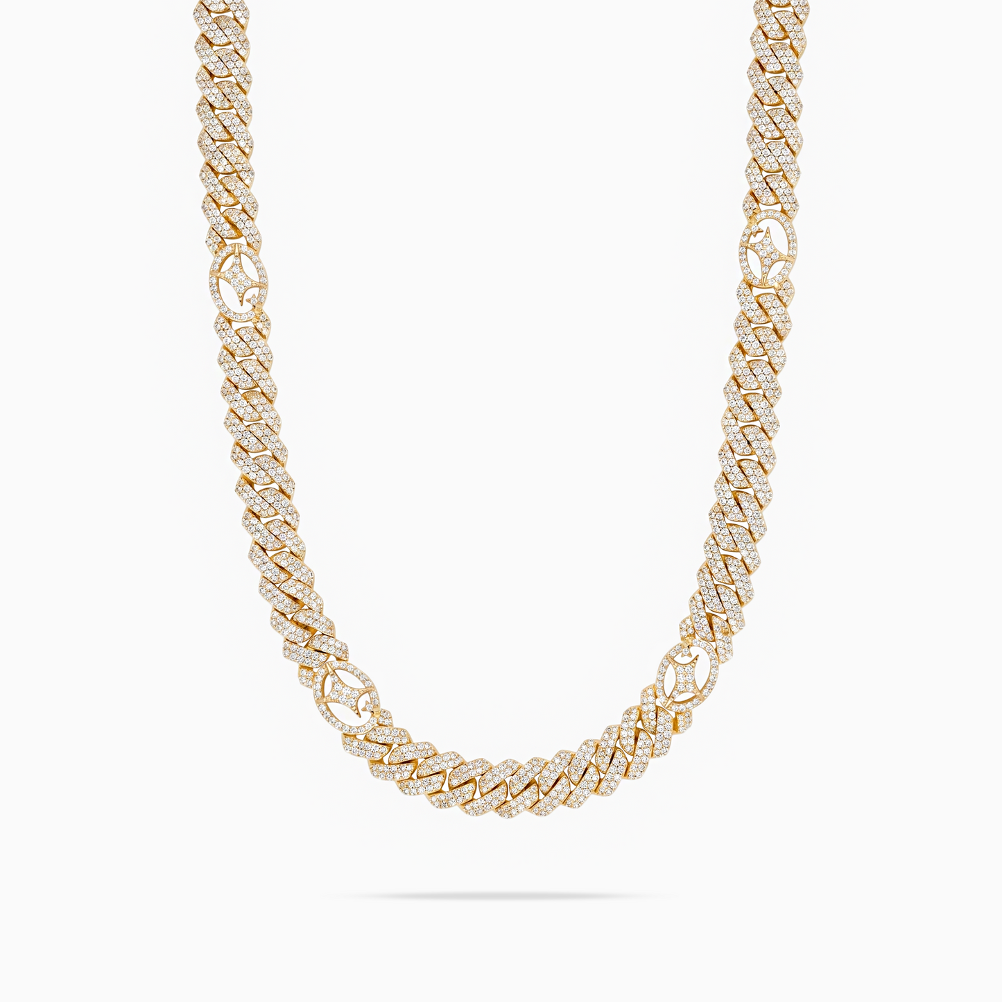 Signature Prong Link Chain 10mm Gold
