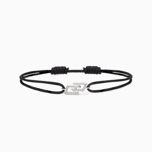 Bracelet cordon Monogramme - Noir