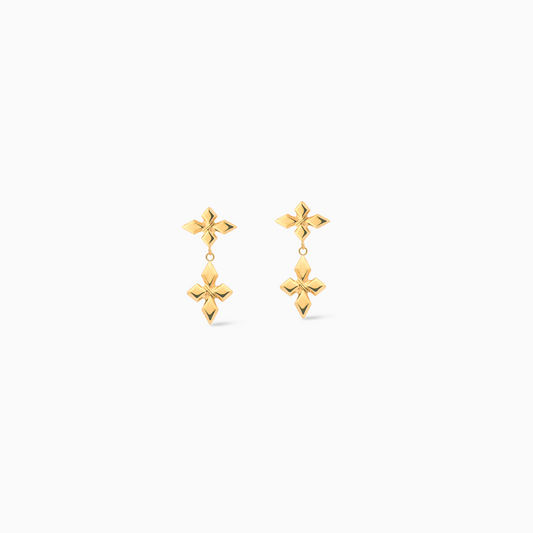 Crossed Star Earrings - Doré