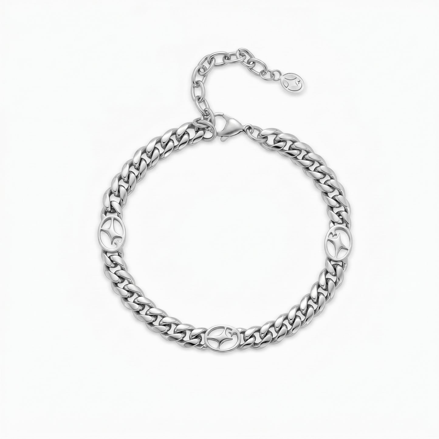 Cuban link bracelet 6 mm Signature Silver