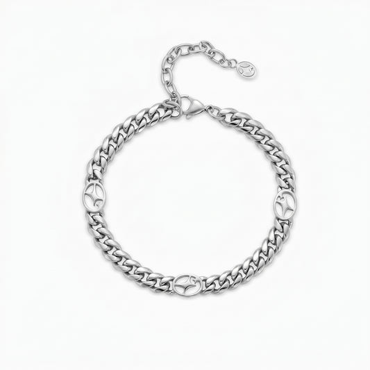 Cuban link bracelet 6 mm Signature Silver
