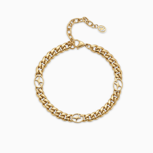 Cuban link bracelet 6 mm Signature Gold