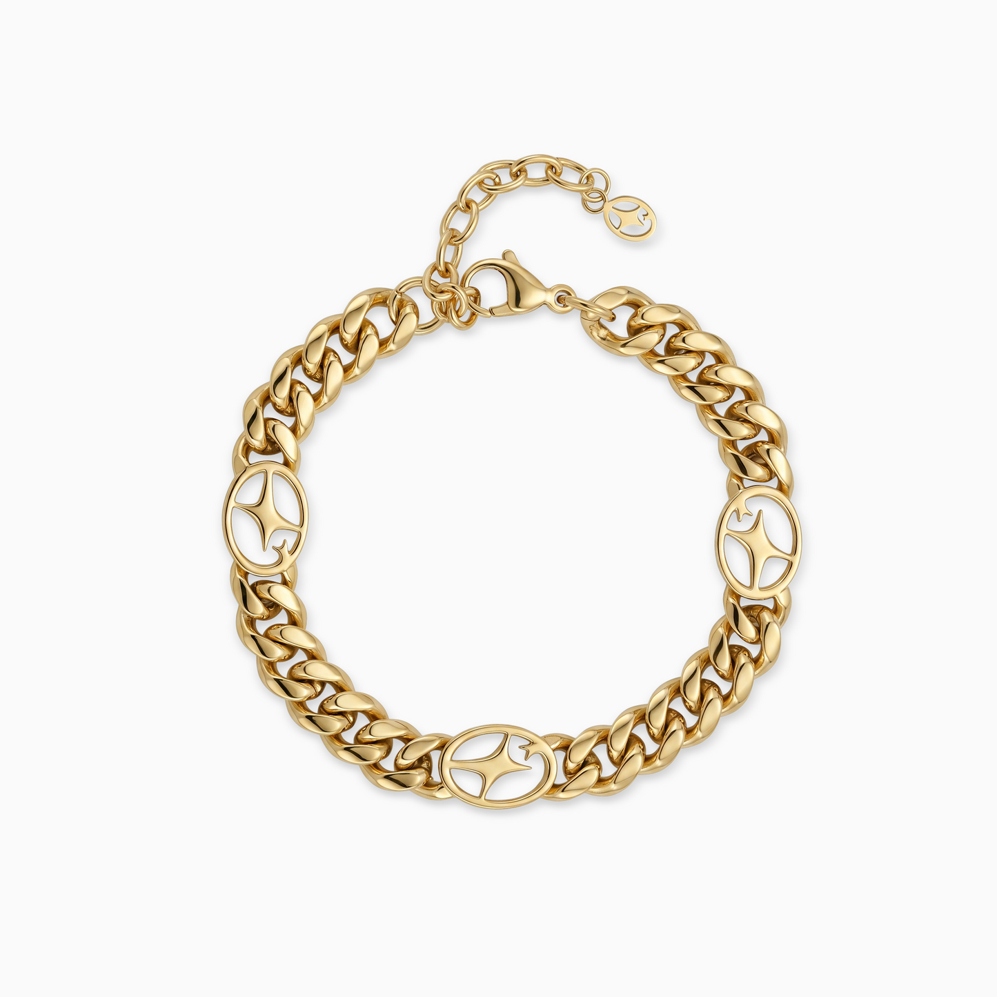 Cuban link bracelet 8 mm Signature Gold