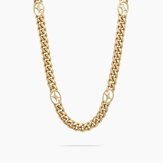 Cuban link chain 8 mm Signature Gold