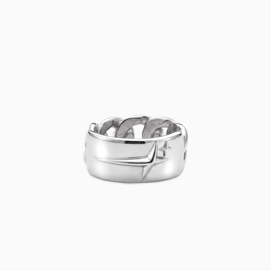 Icon Cuban link Plate ring - Silver