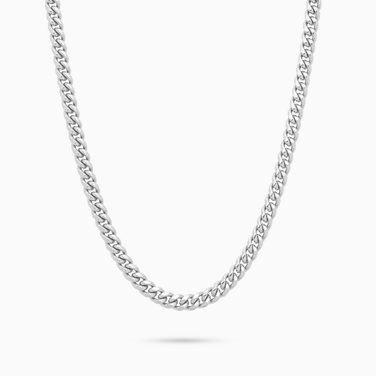 Cuban link chain 5mm Argent