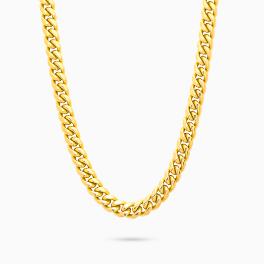 Chaîne Cuban link 8 mm dorée