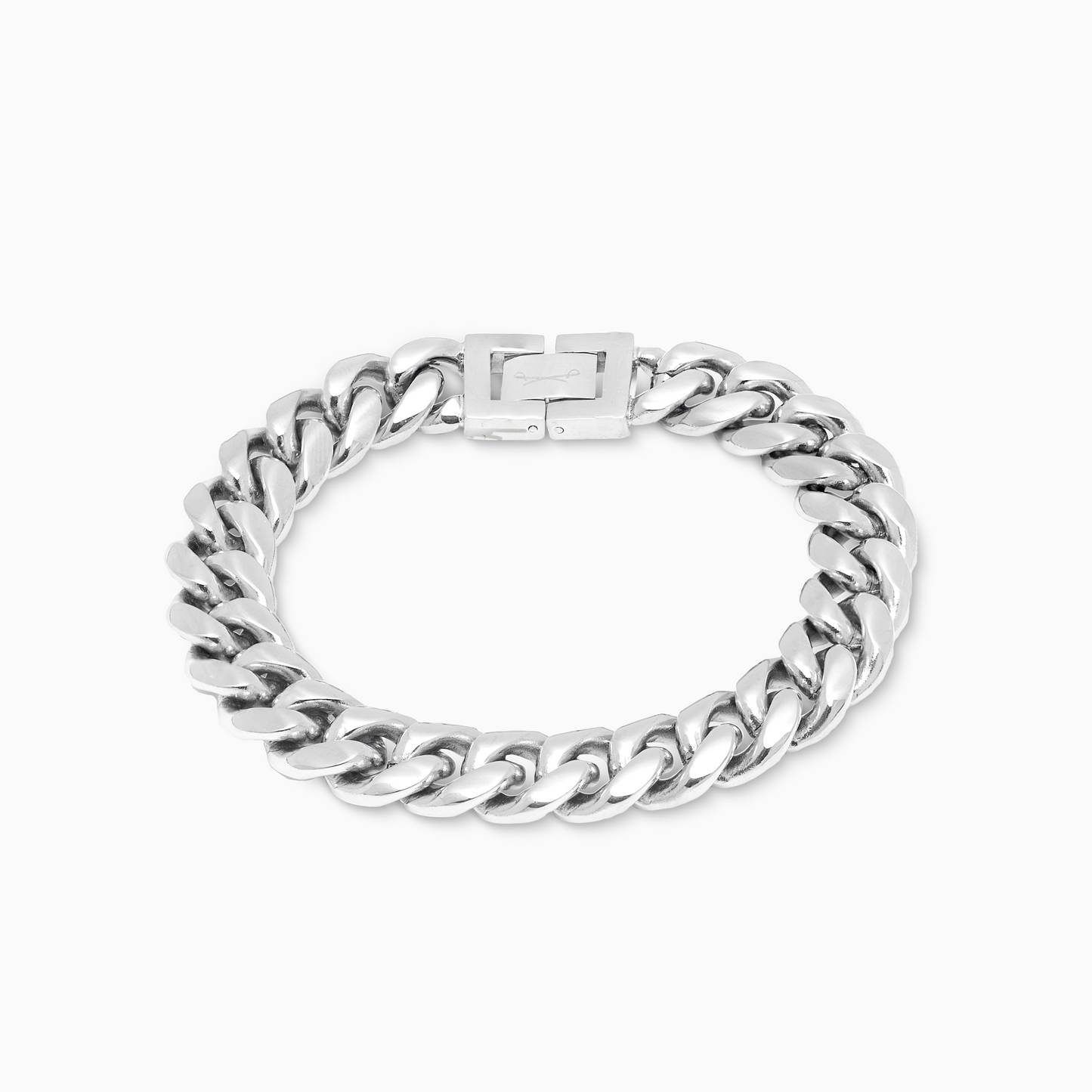 Cuban link bracelet 12 mm silver