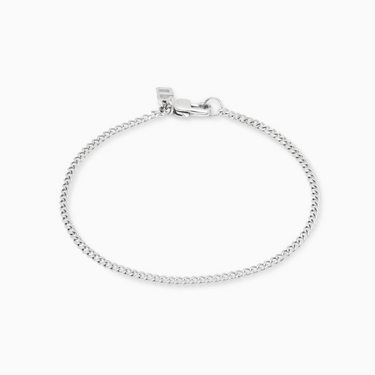 Bracelet Cuban link 2 mm argenté