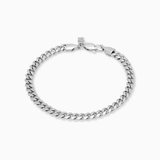 Bracelet Cuban link 5 mm argenté