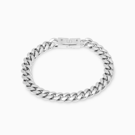 Cuban link bracelet 8 mm silver