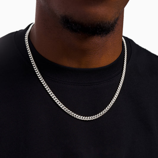 Cuban link chain 5 mm silver