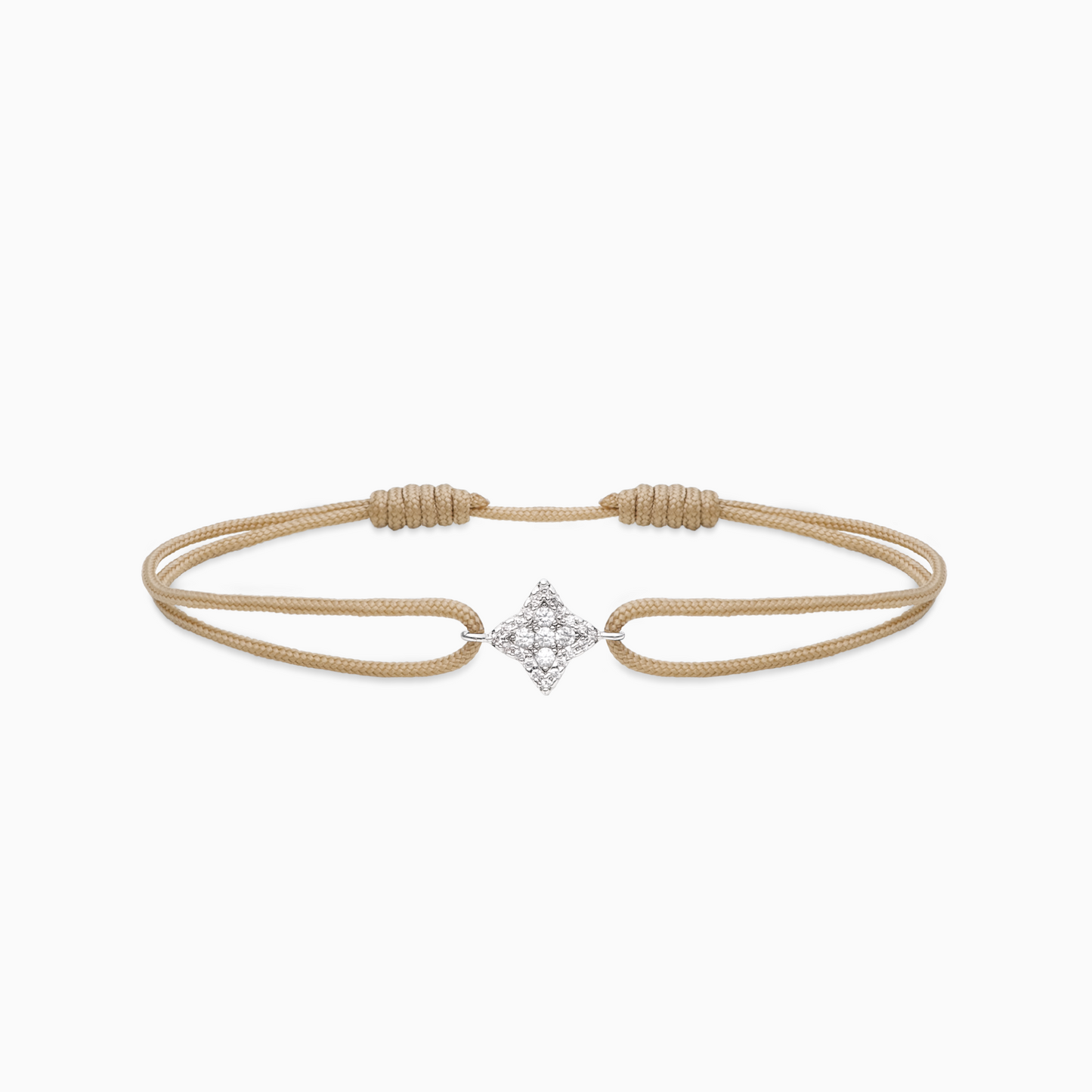 Flower cord bracelet - Beige