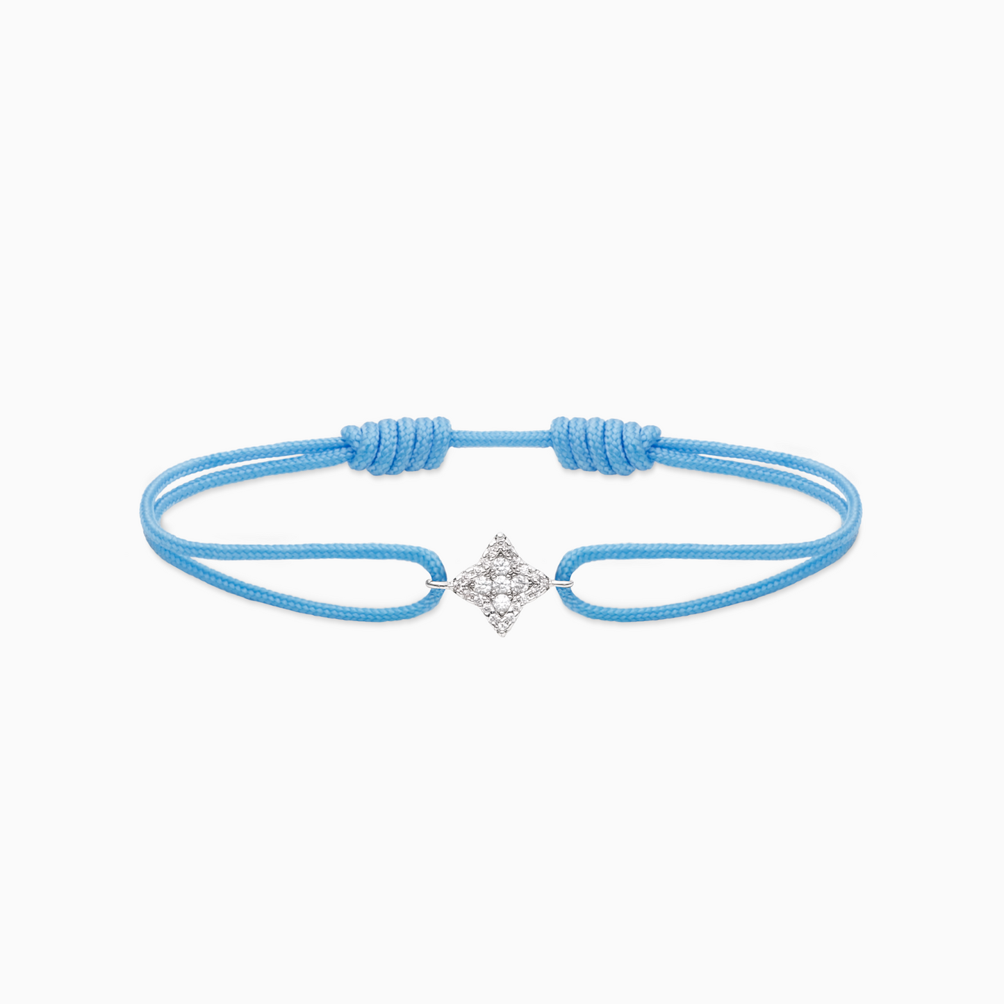 Flower cord bracelet - Blue