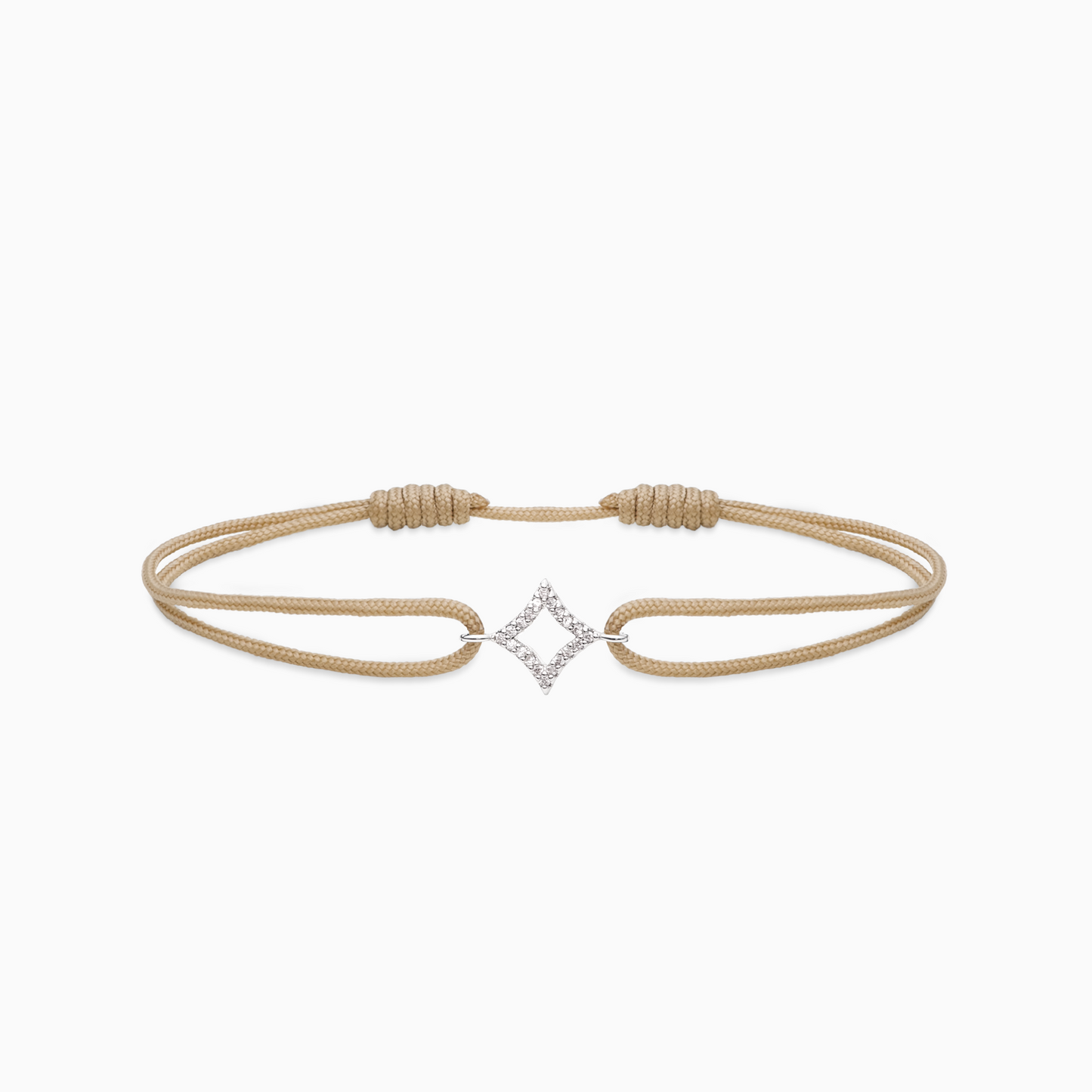 Bracelet cordon Hollow Star - Beige