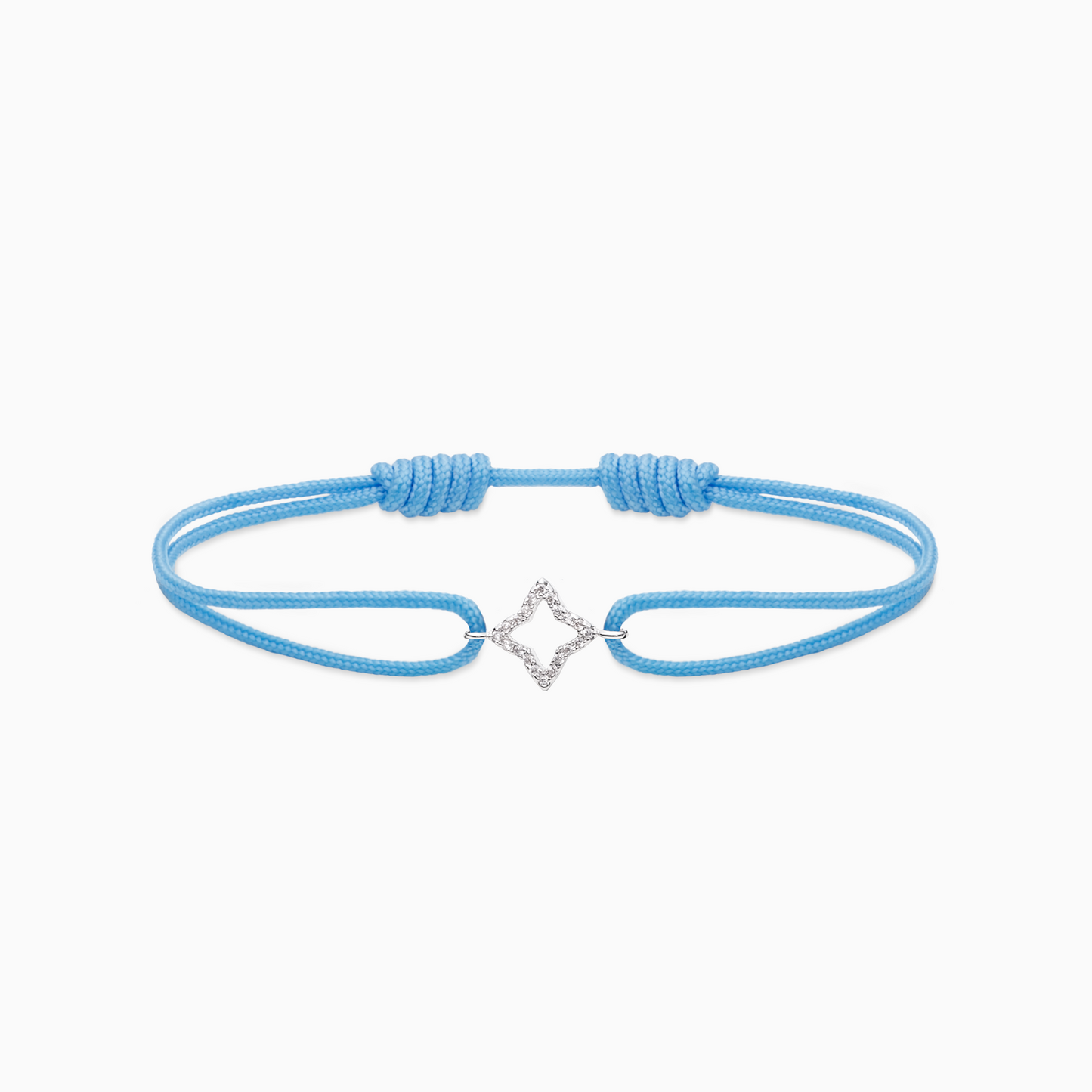 Hollow Flower cord bracelet - Blue