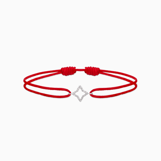 Hollow Flower cord bracelet - Red