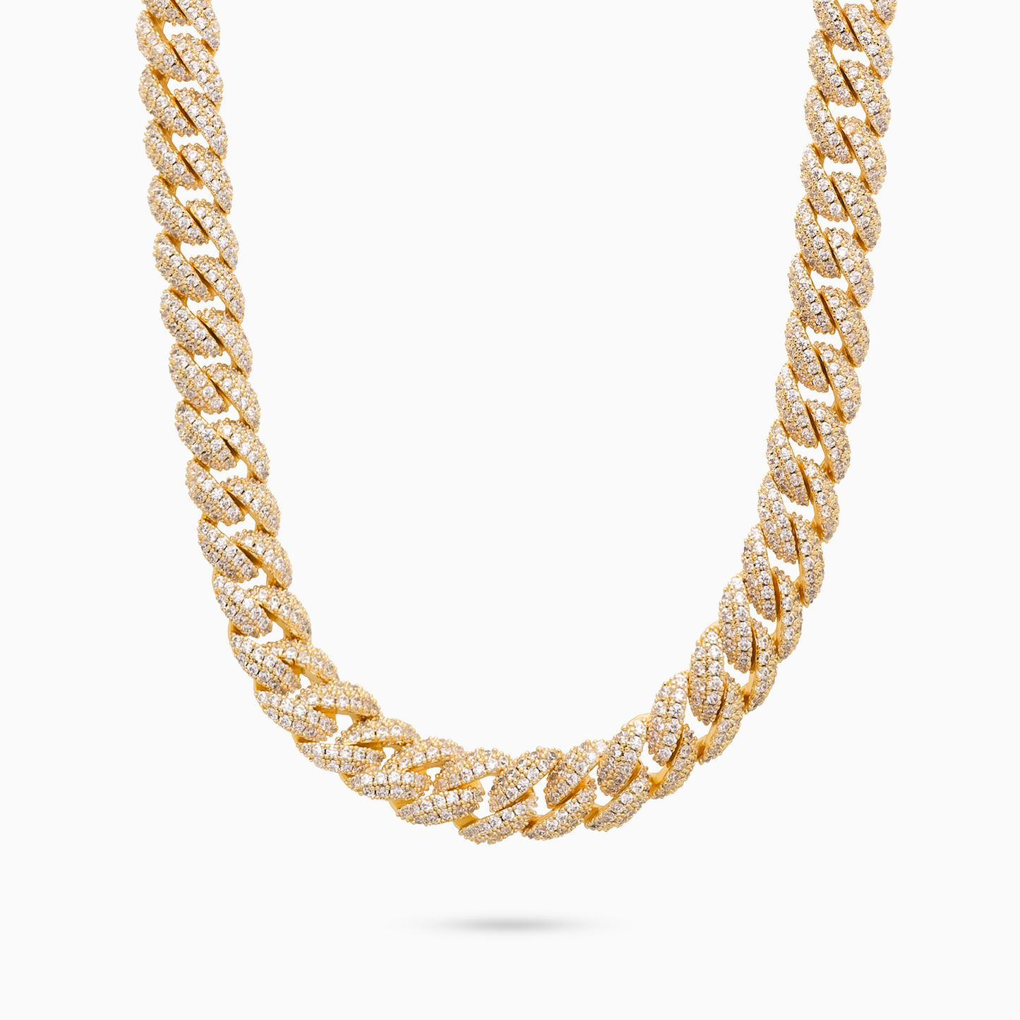 Chaîne Iced Cuban link 10 mm dorée