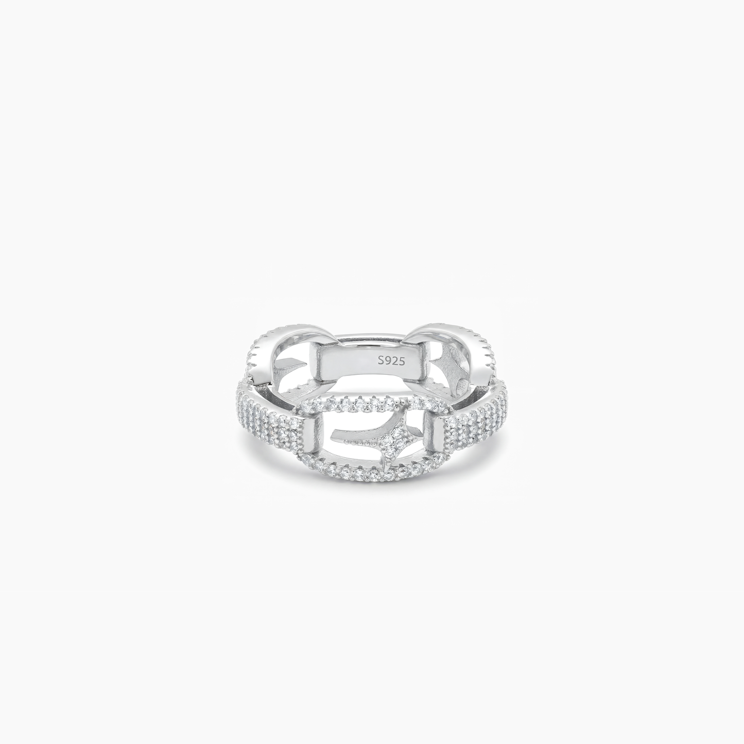Iced H-ring signature argentée