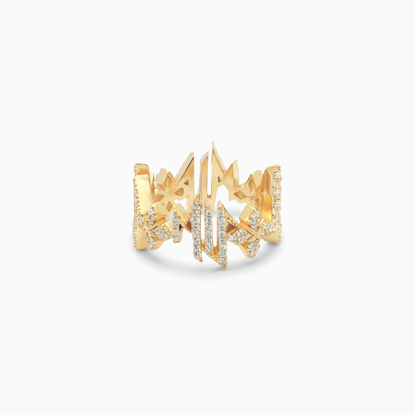 Iced MIS Ring - Gold