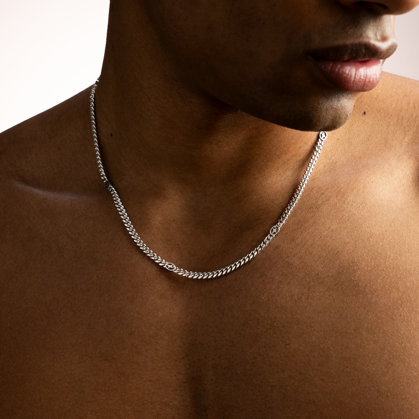 Cuban link chain 4 mm Signature Silver