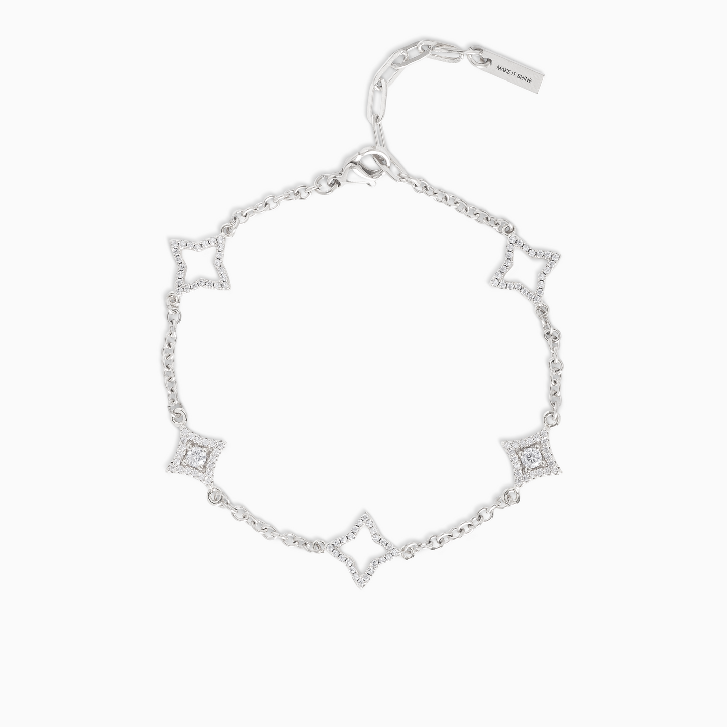 Mixed Star & Flower Bracelet Silver