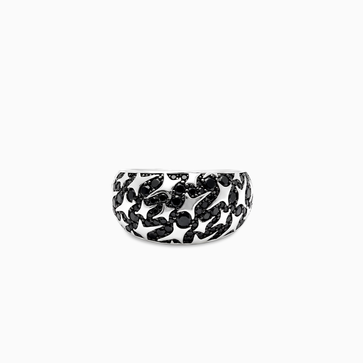 Iced Monogram signet ring - Argent 925 / Black Moissanite VVS