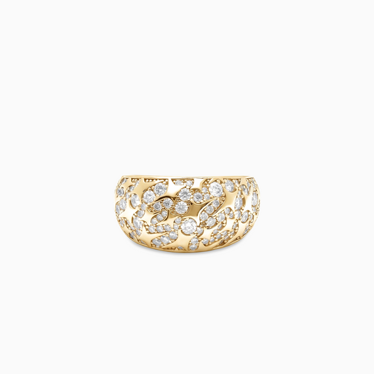 Iced Monogram signet ring - 925 Sterling Silver / 18K Gold Plating & VVS Moissanite