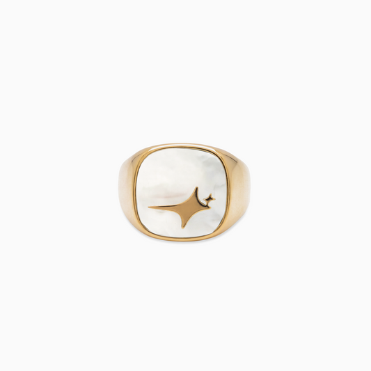 Raw Ring Gold - White Pattern
