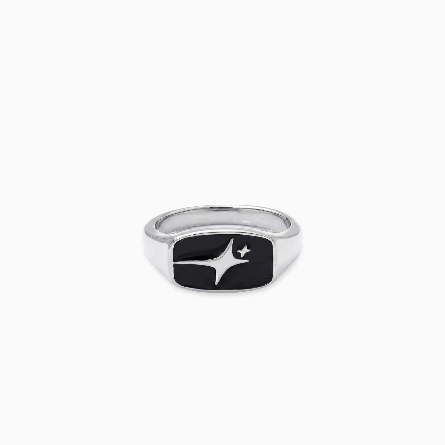 Signature Rectangle signet ring silver