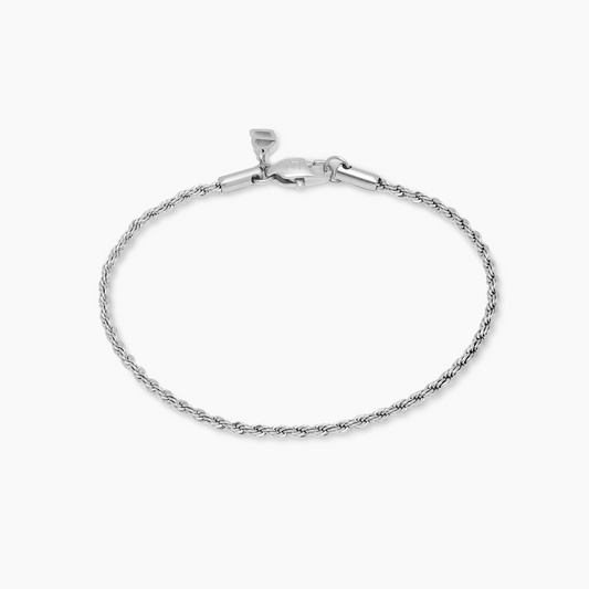 Rope bracelet 2 mm silver