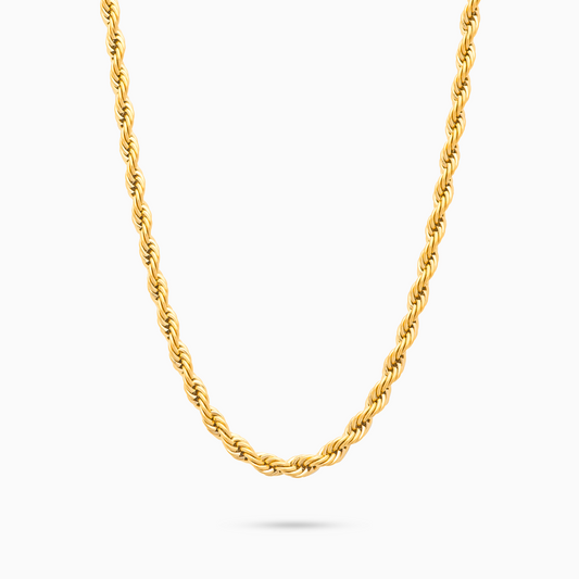 Rope chain 4 mm gold