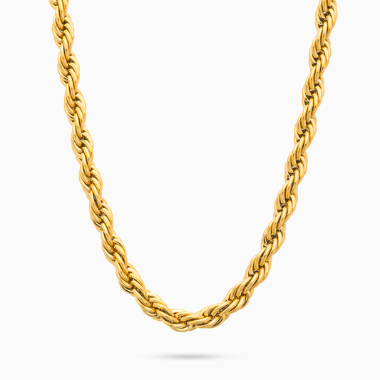 Rope chain 6 mm gold