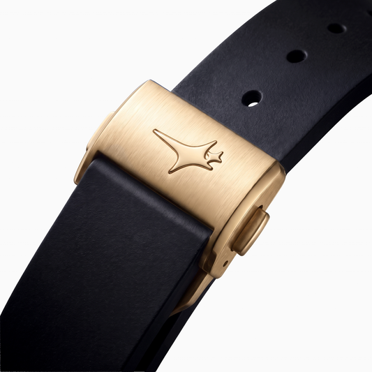 ASON1 Gold - White Dial & Rubber Strap