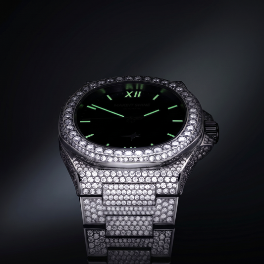 Iced ASON1 - Skeleton Dial & 316L Stainless Steel Bracelet - VVS Moissanite