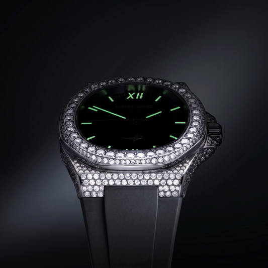 Iced ASON1 - Skeleton Dial & Rubber Strap - VVS Moissanite